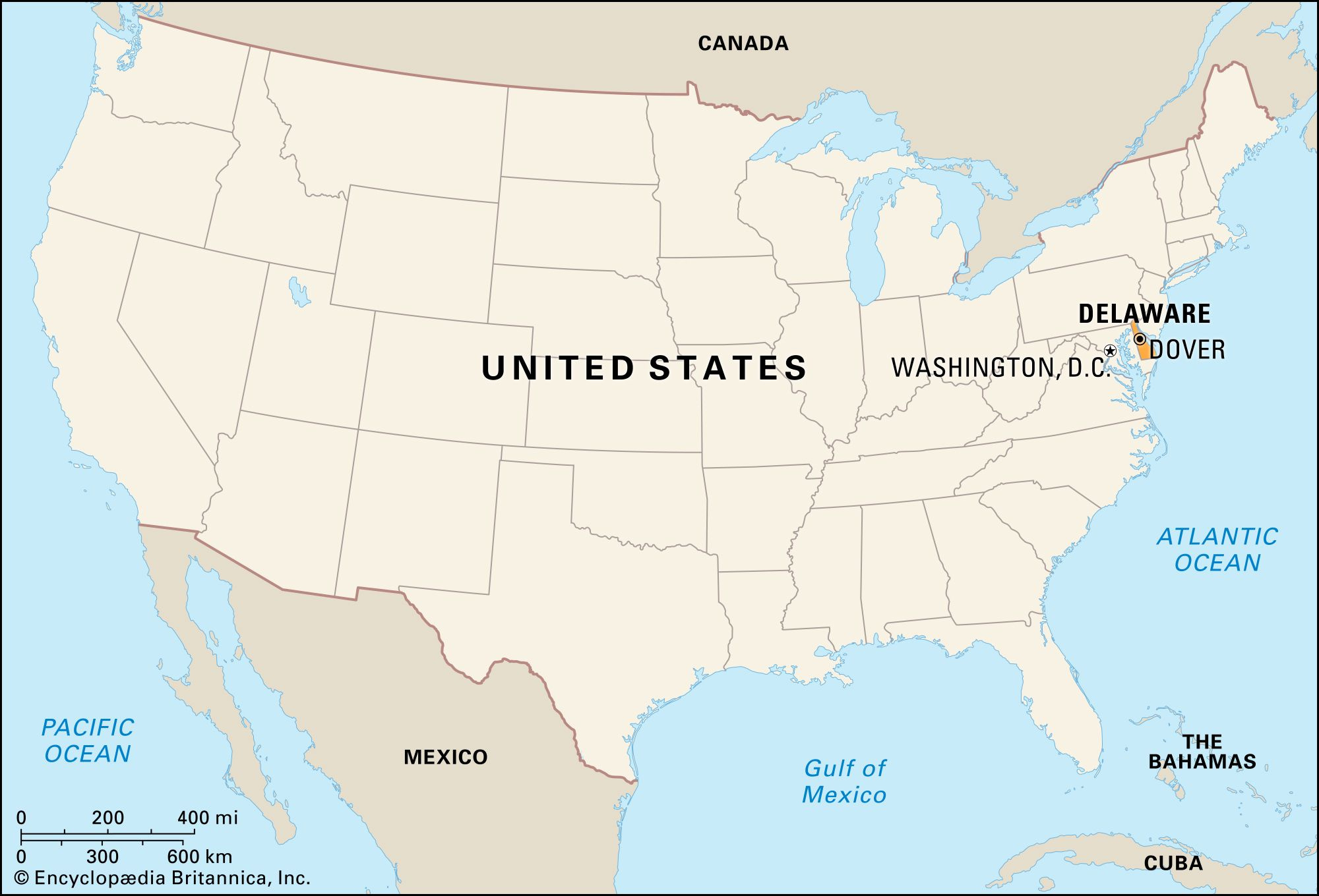 Delaware | Flag, Facts, Maps, &amp;amp; Points Of Interest | Britannica in Show Delaware On Map of USA