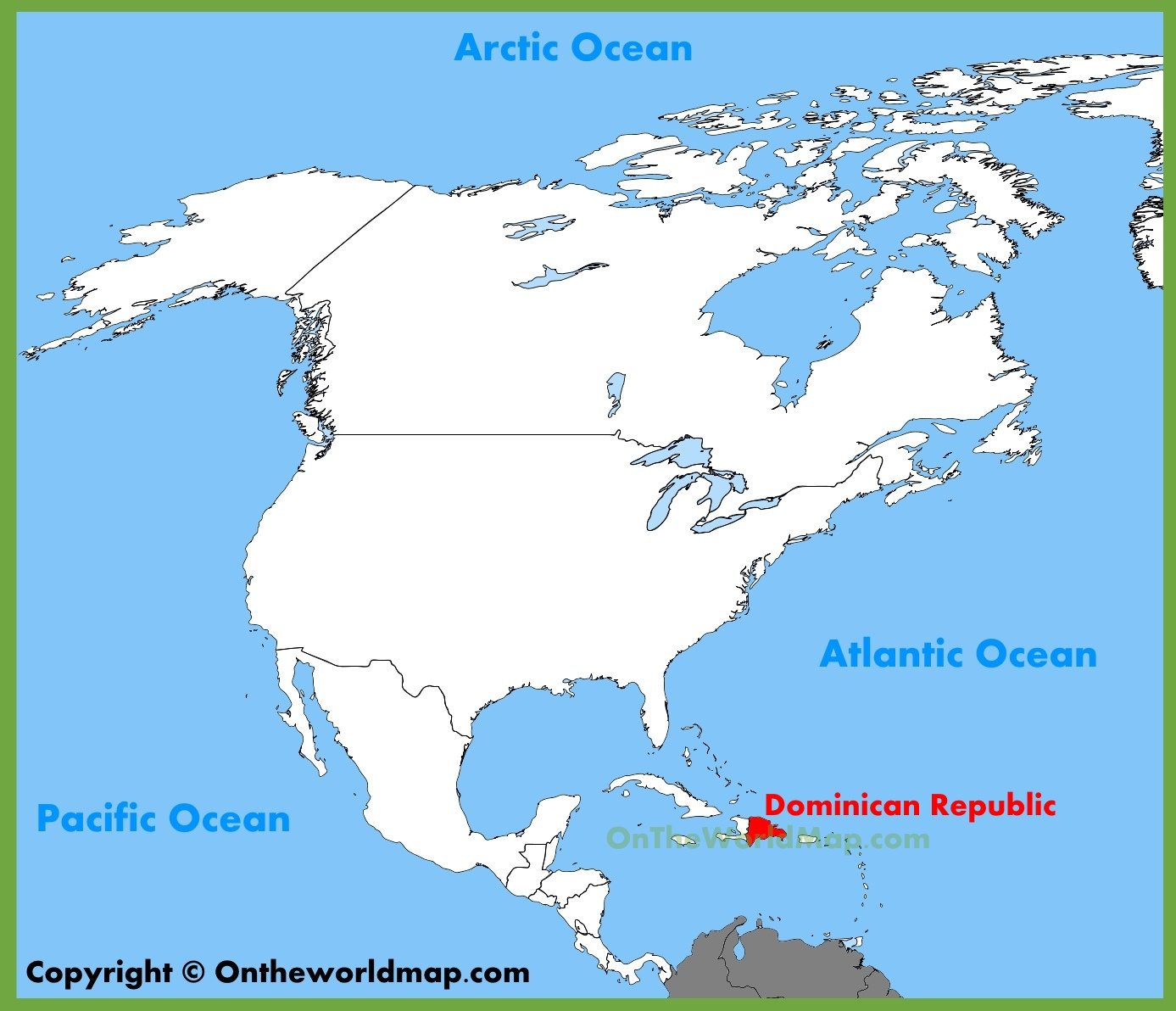 Dominican Republic Location On The North America Map for Map Of Dominican Republic And Usa
