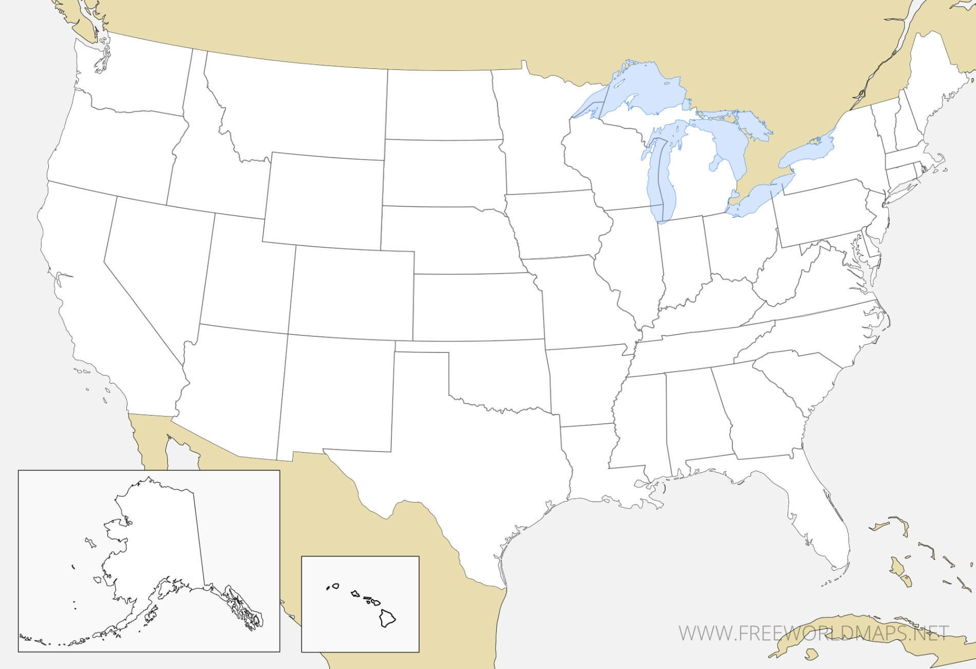 Download Free Us Maps throughout Blank Political Map Of The Usa