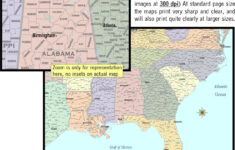 Download Map Southeast Region Color County regarding Map Of Southeast Usa With States And Cities