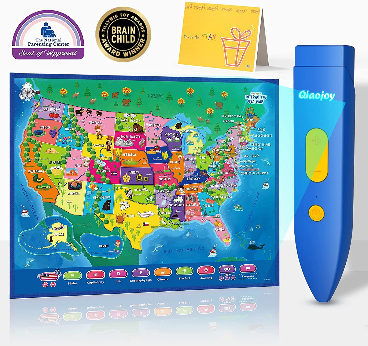 Early Education Learning Toy Interactive Usa Map For Kids inside Interactive Map Of Usa For Students