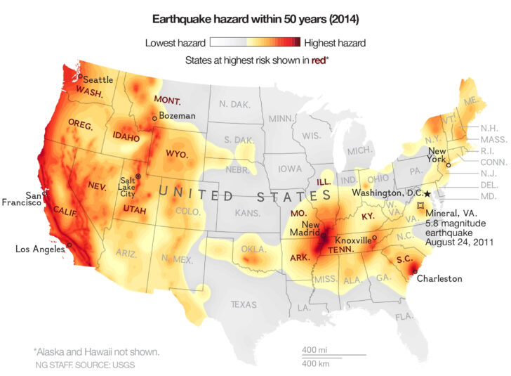 Map of All Fault Lines In the USA