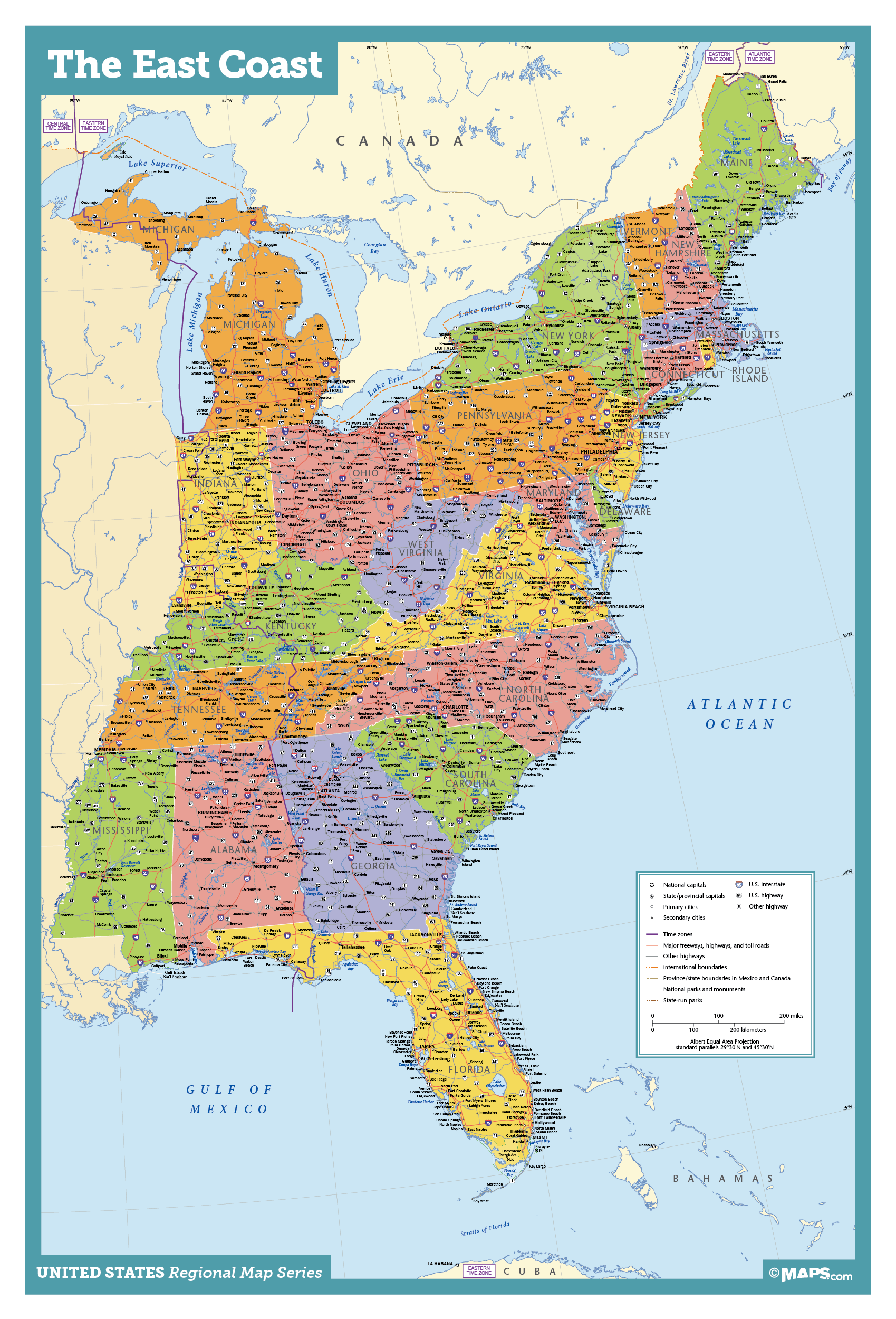 Eastern United States : R/Mapporn inside East Coast State Map Of Usa