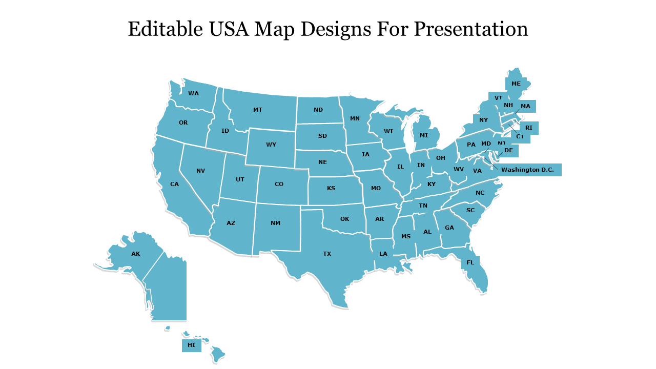 Editable Usa Map Designs For Presentation Template with regard to Map Of Usa That Can Be Edited
