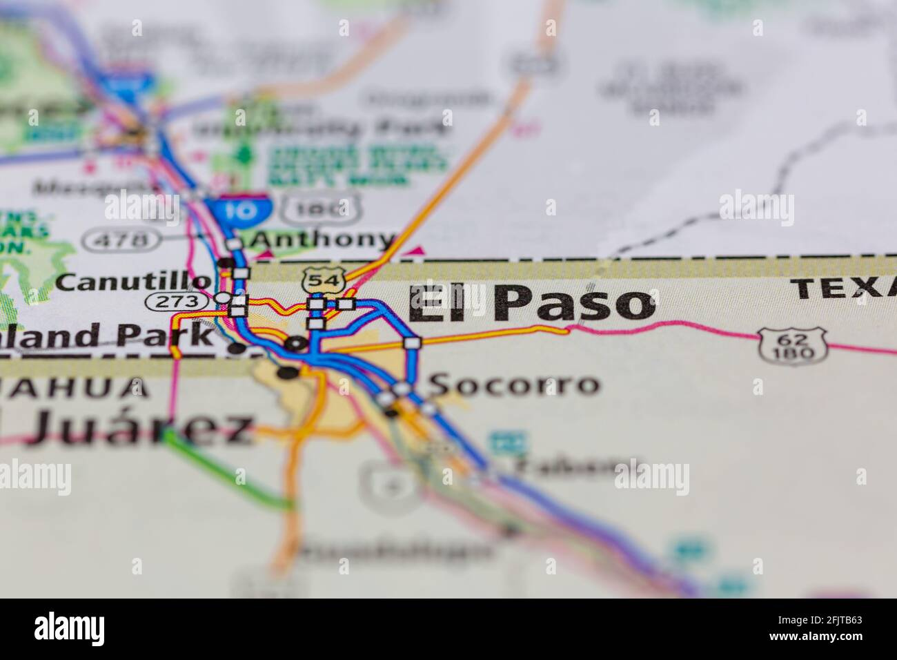 El Paso Texas Usa Und Umgebung Auf Einem Abgebildet Straßenkarte pertaining to Map Of El Paso Texas Usa