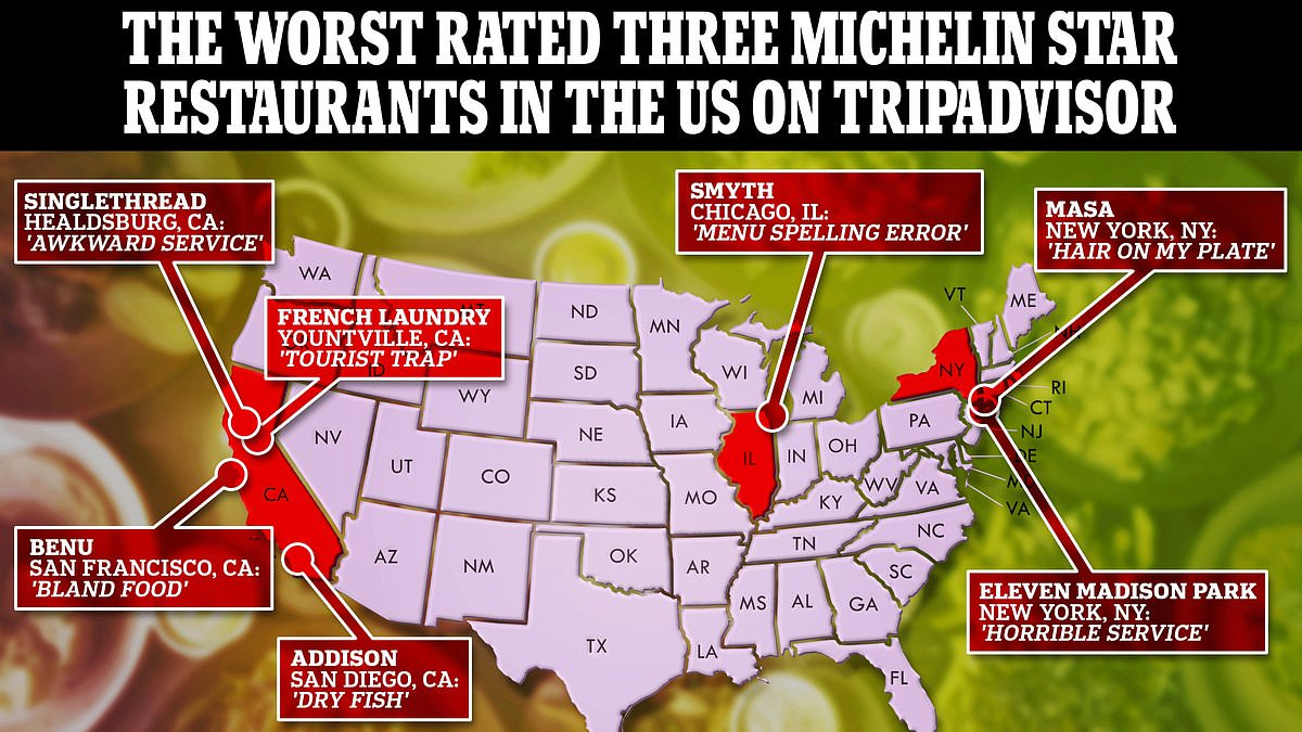 Fascinating Map Reveals The Worst Reviewed Three-Star Michelin in Map Of Michelin Star Restaurants In Usa