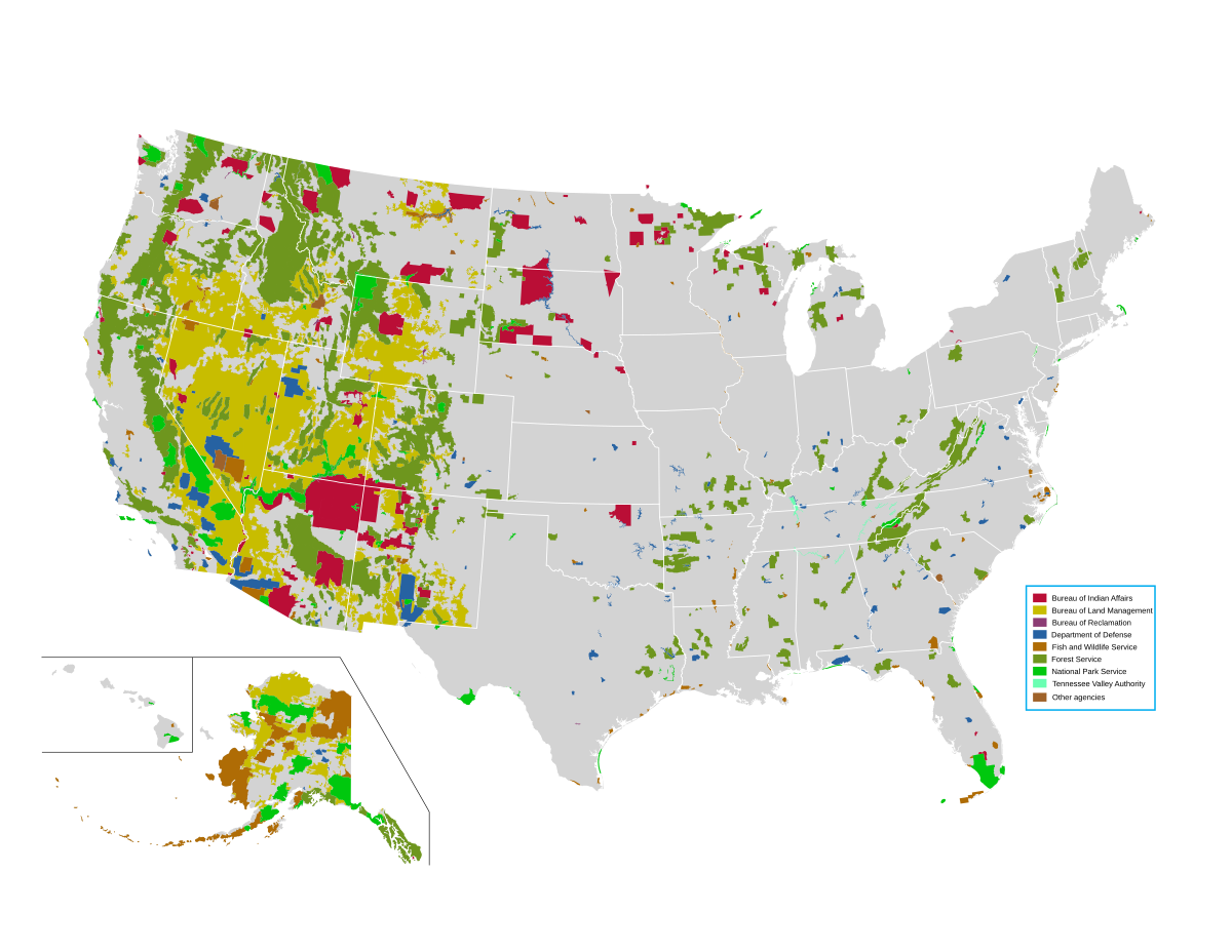 Federal Lands - Wikipedia inside Map Of Federally Owned Land In Usa