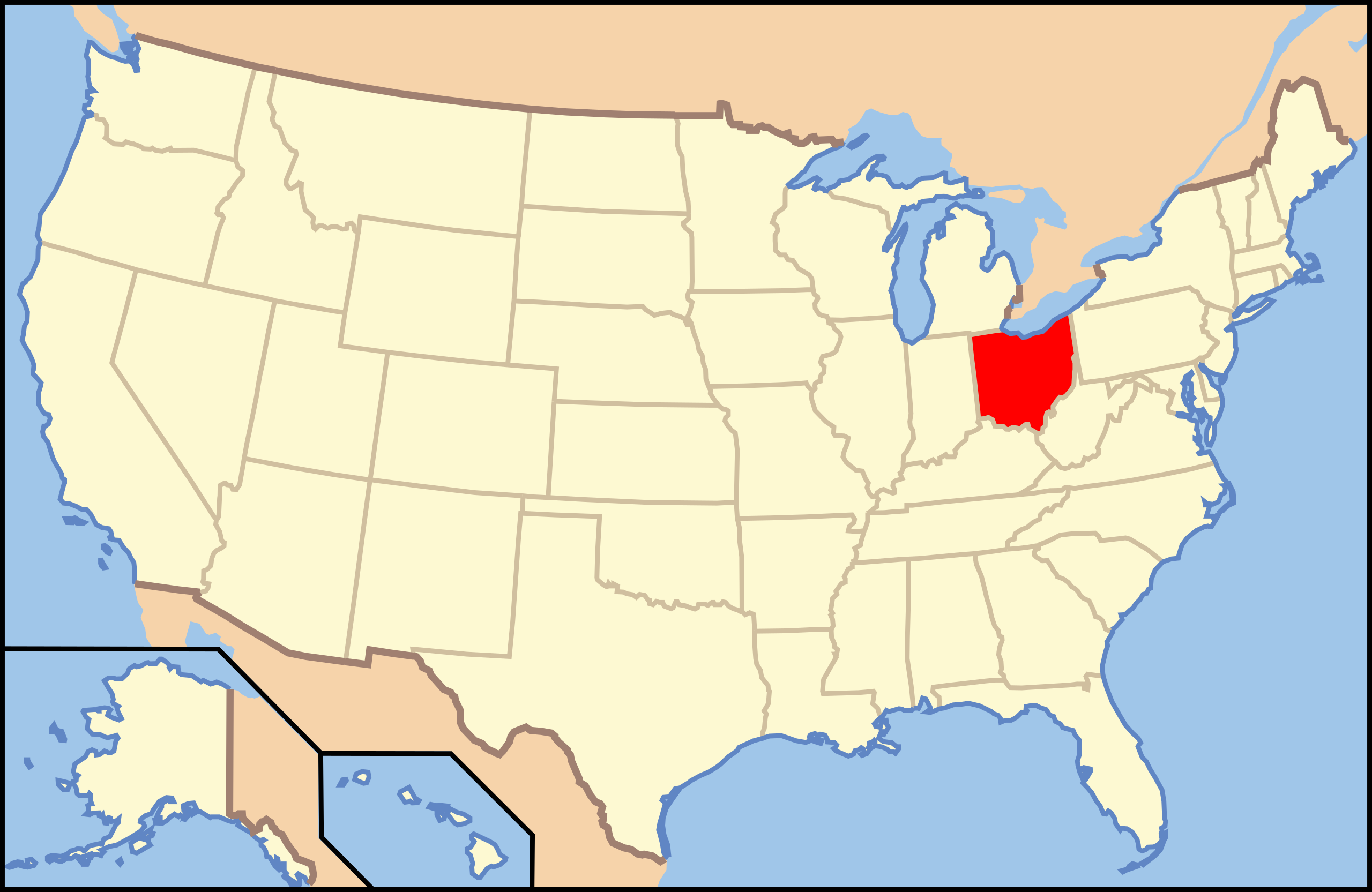 Feil:map Of Usa Oh.svg – Wikipedia within Cleveland Ohio On Map Of Usa