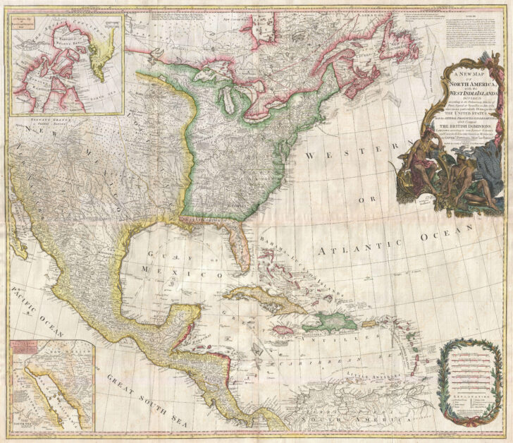 Map of West Indies and USA