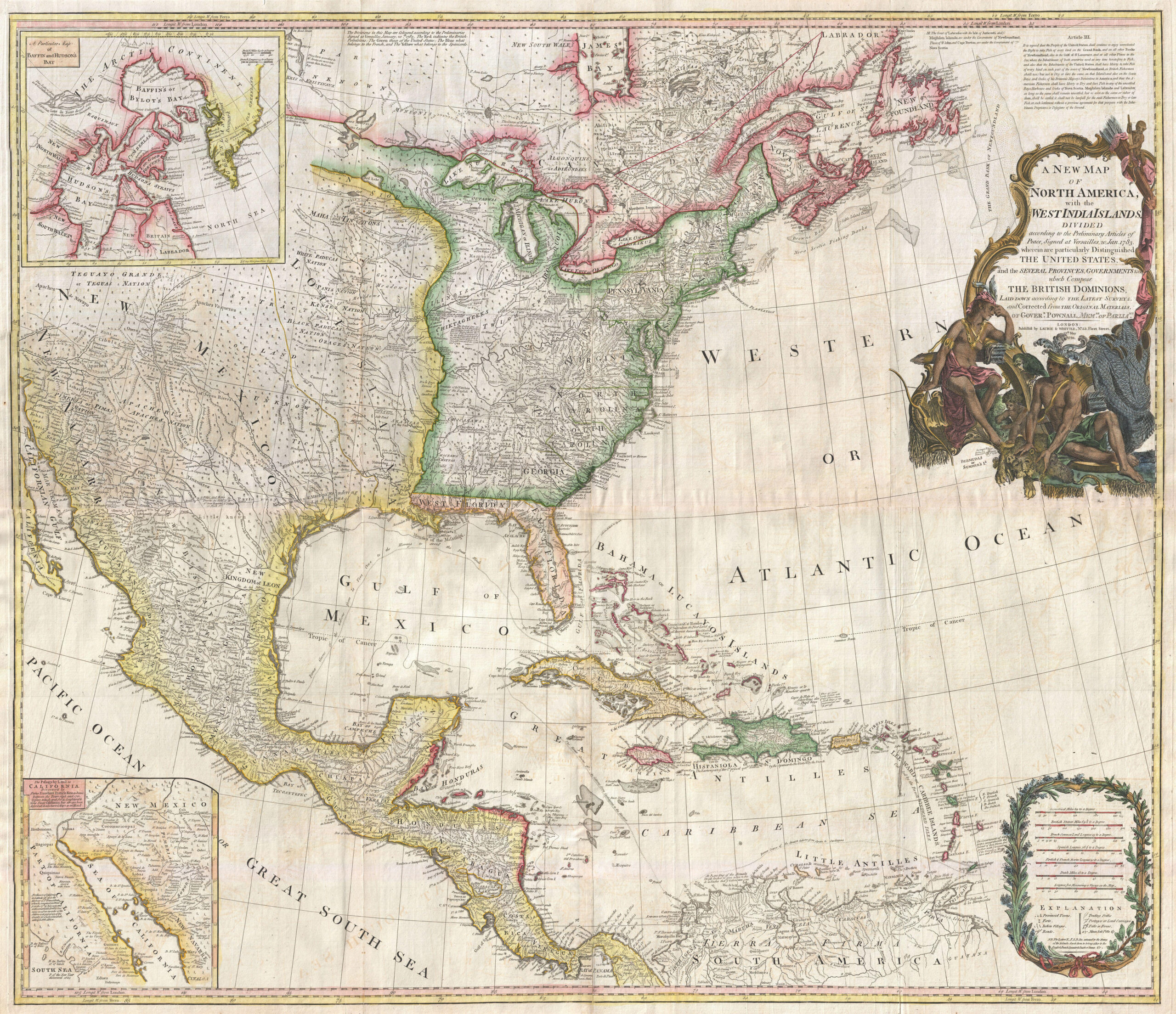 File:1794 Pownell Wall Map Of North America And The West Indies within Map of West Indies and USA