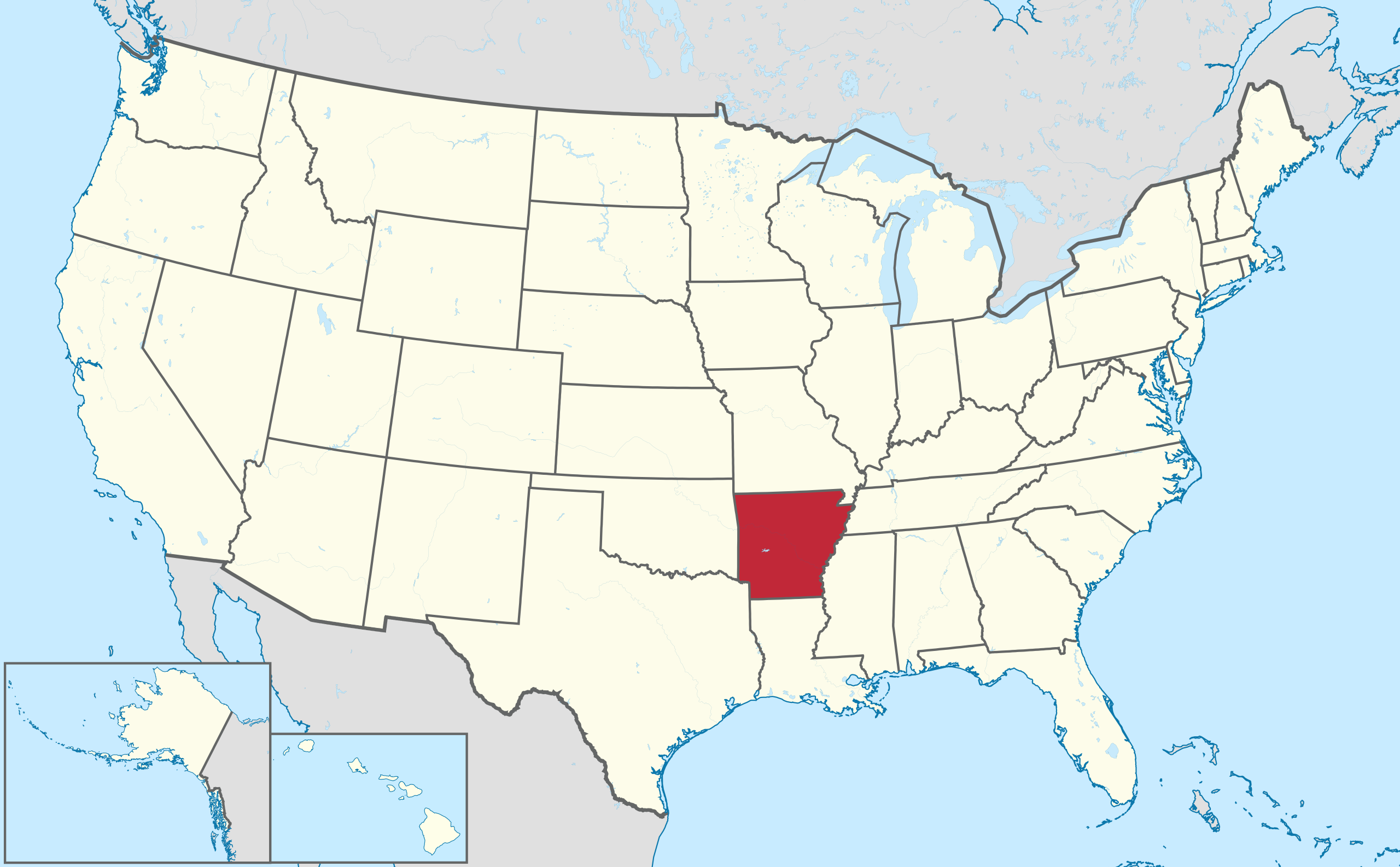 File:arkansas In United States.svg - Wikimedia Commons regarding Arkansas On The Map Of Usa