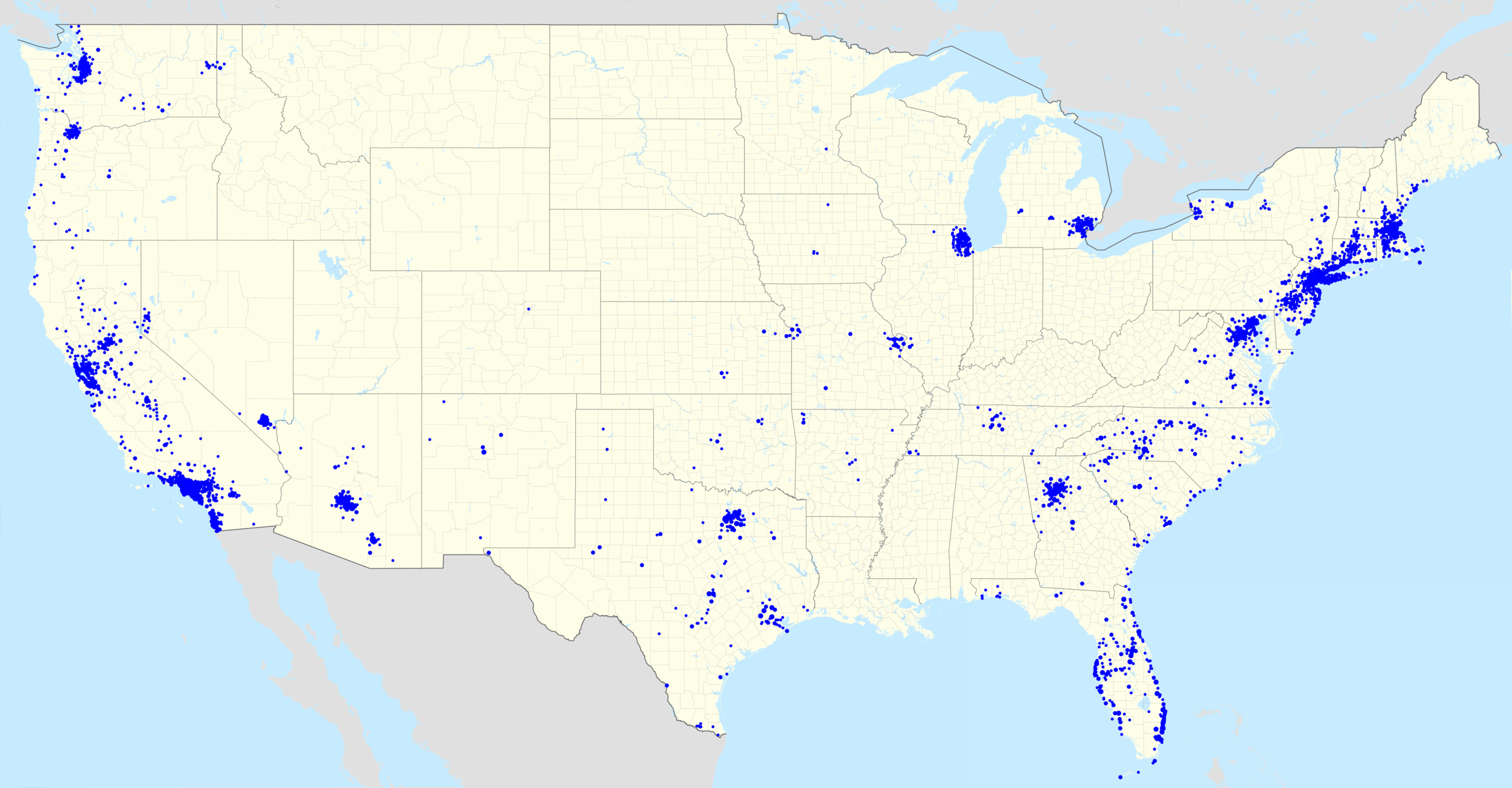 File:bank Of America Footprint - Wikimedia Commons throughout Bank Of America Locations In Usa Map