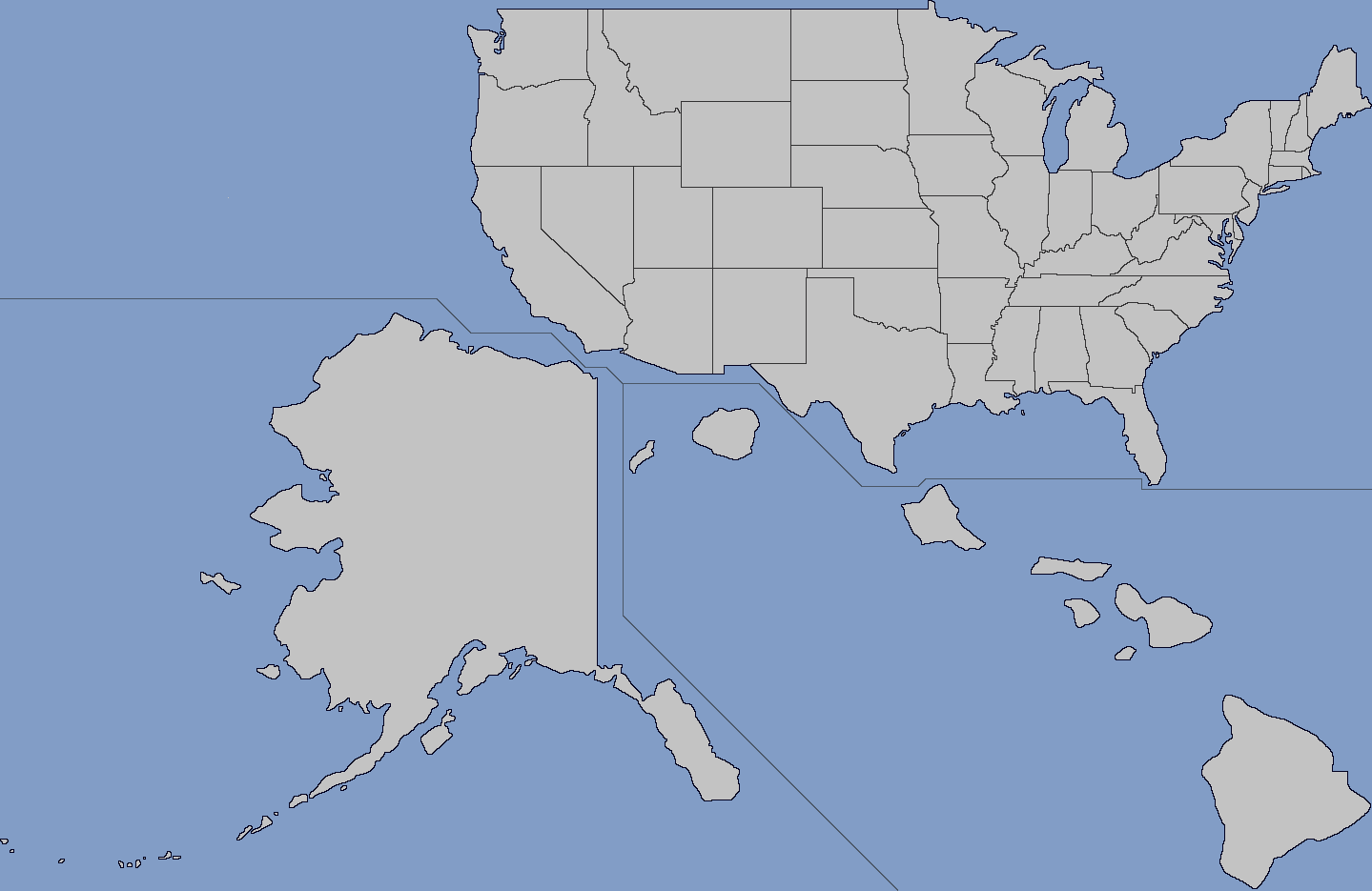 File:blank Map Of United States With Subdivisions And With Alaska with Outline Map Of Usa With Alaska And Hawaii