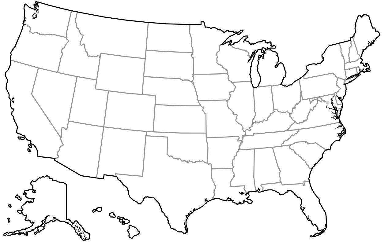 File:blank Us Map (White On Gray And Black).Svg - Wikimedia Commons within Black and White Map of USA States