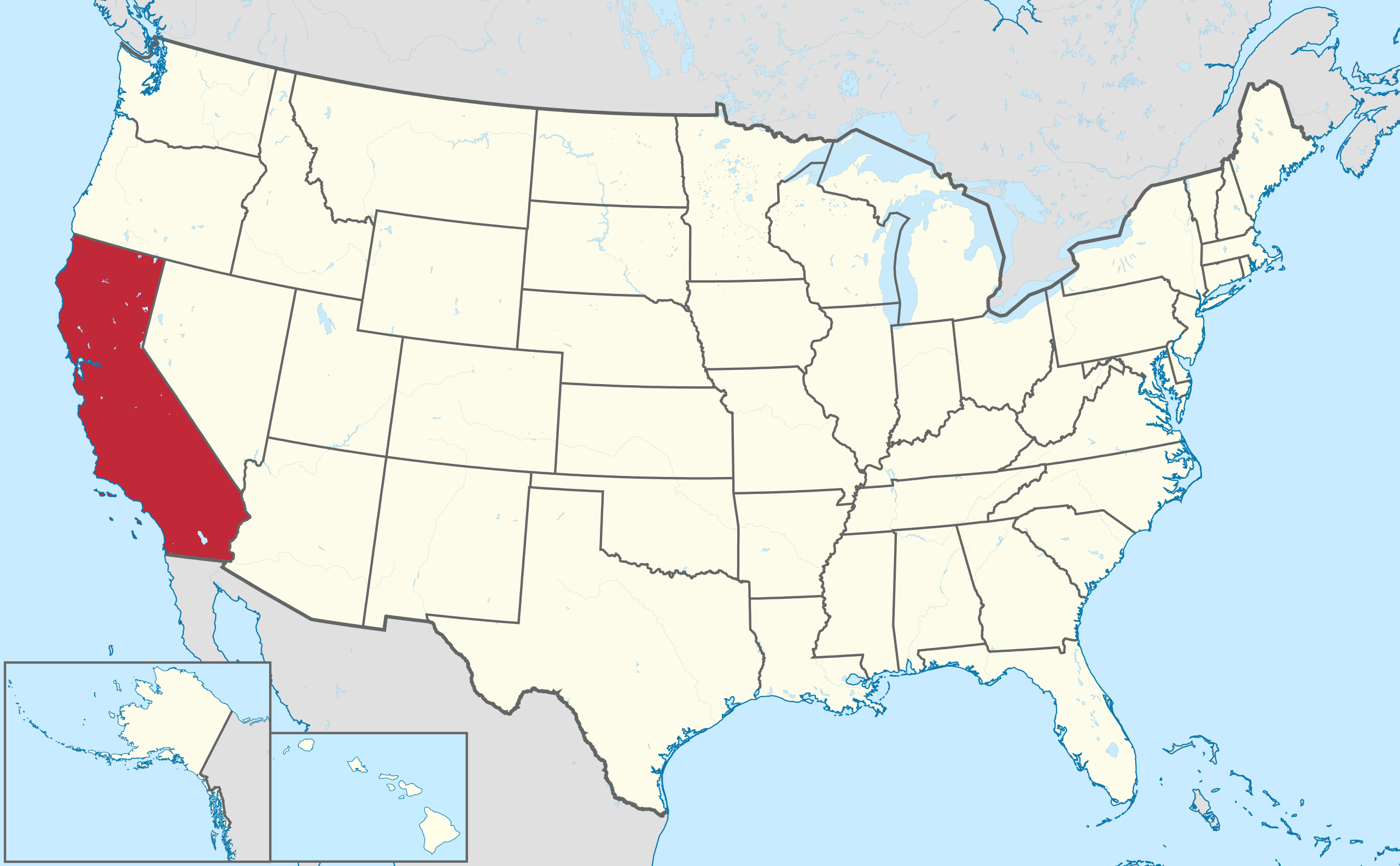 File:california In United States.svg - Wikimedia Commons throughout Where Is California On the Map of USA