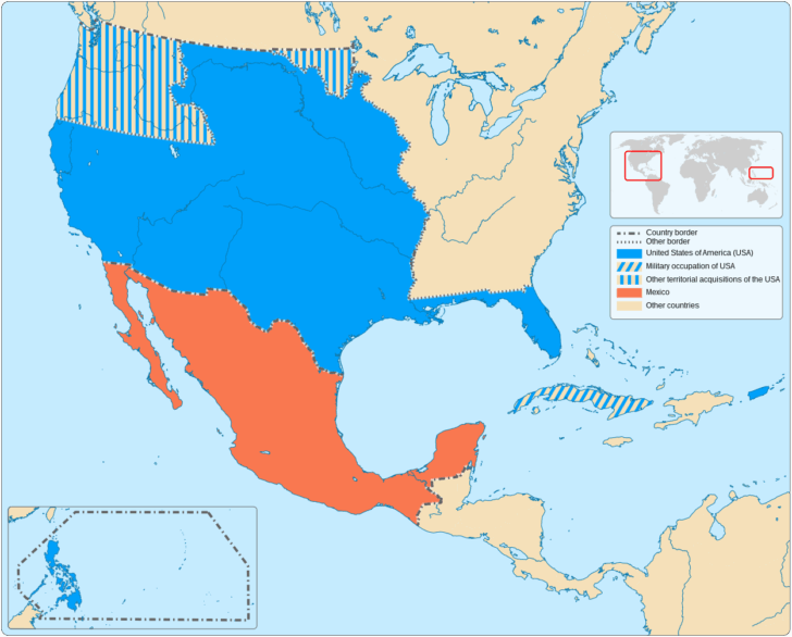Map of USA Before Mexican American War