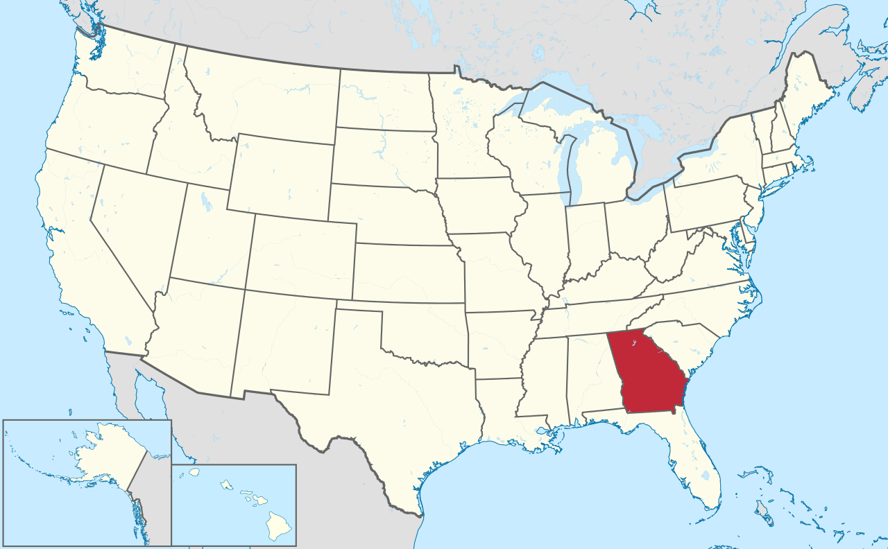 File:georgia In United States.svg - Wikimedia Commons intended for Map of USA Showing Atlanta Georgia