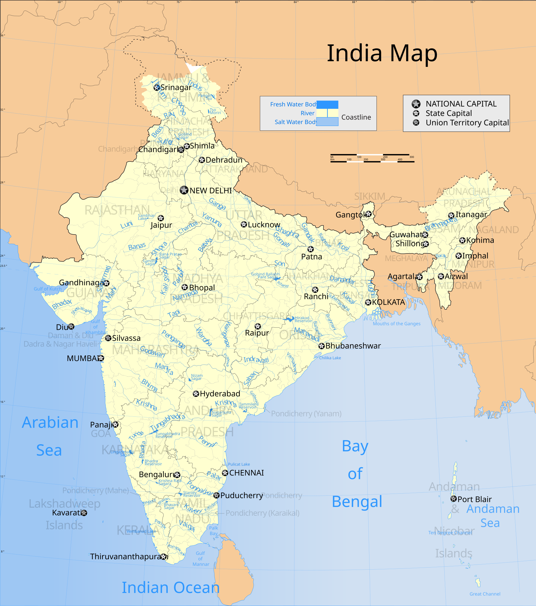 File:india Map En.svg - Wikimedia Commons inside Map of India As Per USA