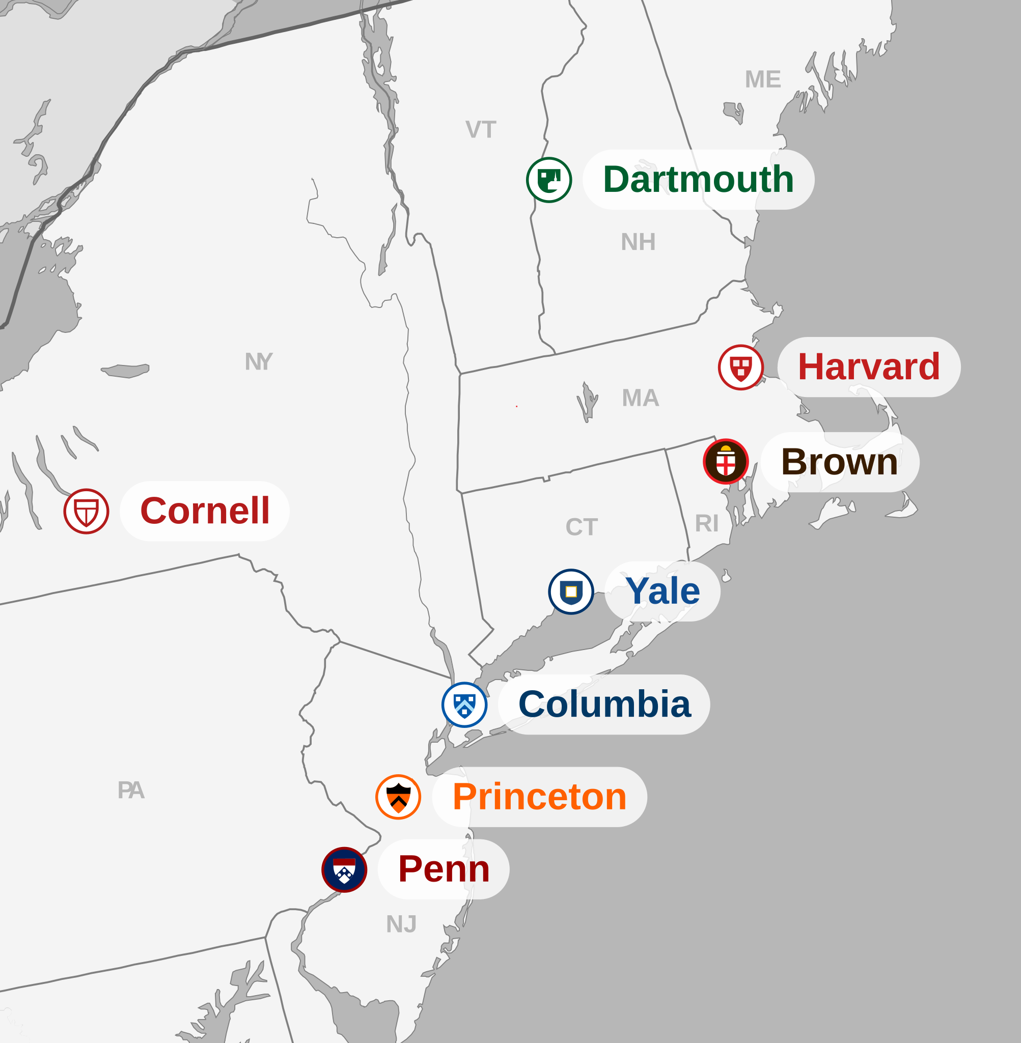 File:ivy League Map.svg - Wikimedia Commons inside Map Of Ivy League Schools Usa