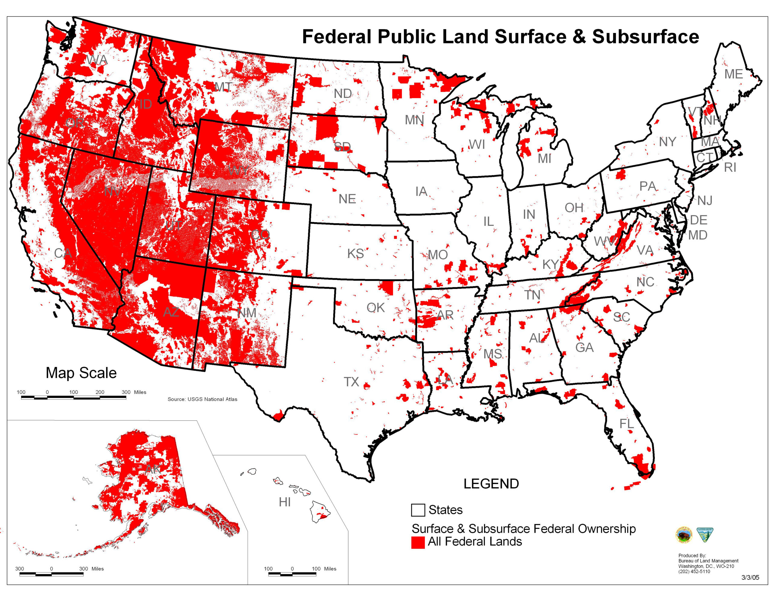 File:map Of All U.s. Federal Land - Wikimedia Commons for Map Of Blm Land In Usa
