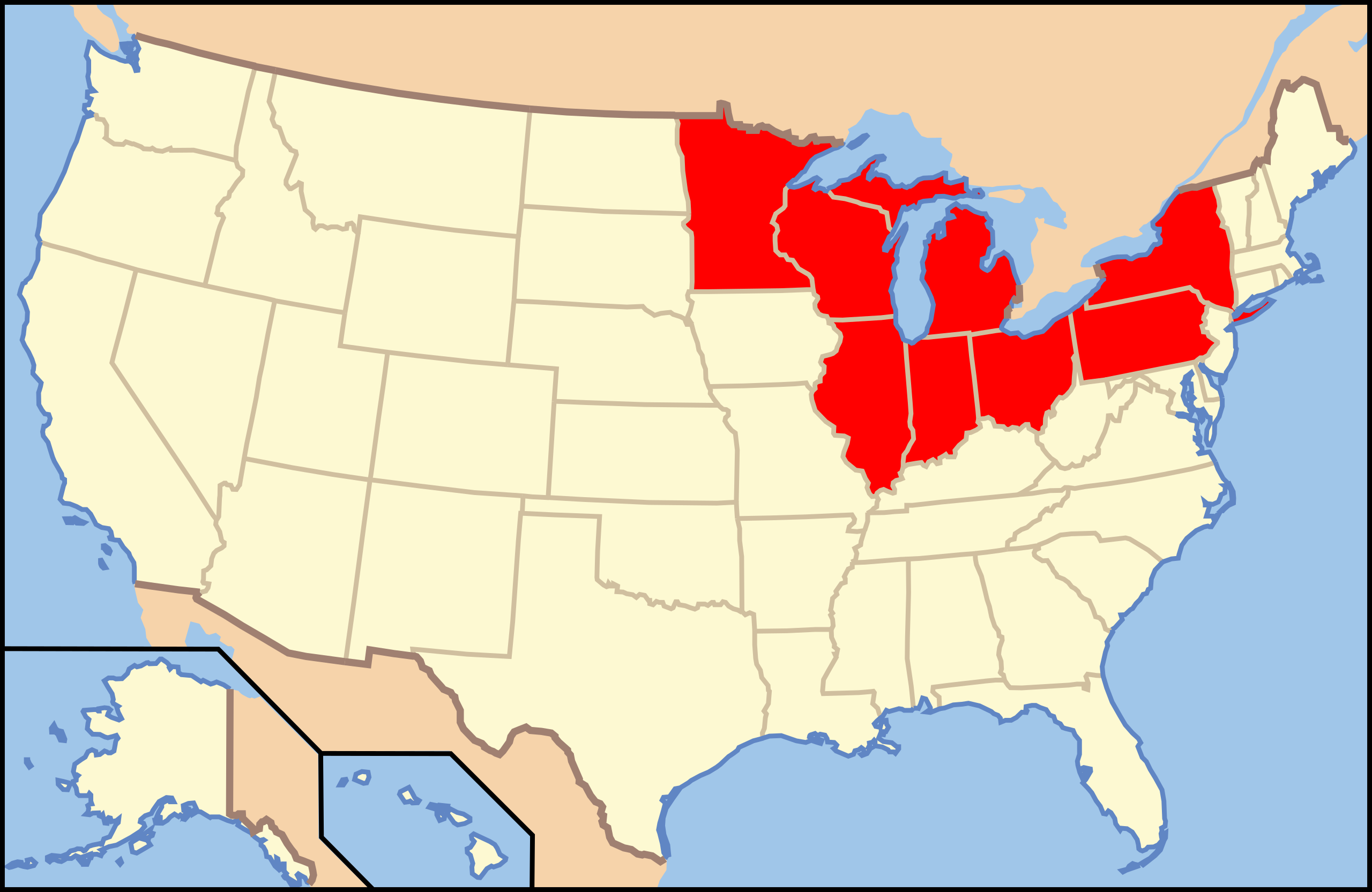 File:map Of Usa Highlighting Great Lakes Region.svg - Wikipedia regarding Great Lakes On Map Of Usa