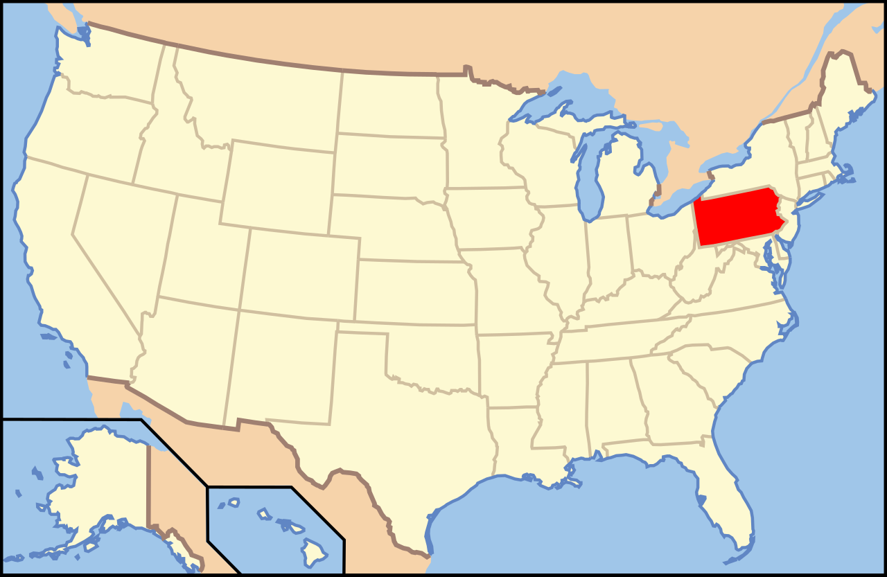 File:map Of Usa Pa.svg - Wikimedia Commons throughout Map Of Usa With Pennsylvania Highlighted
