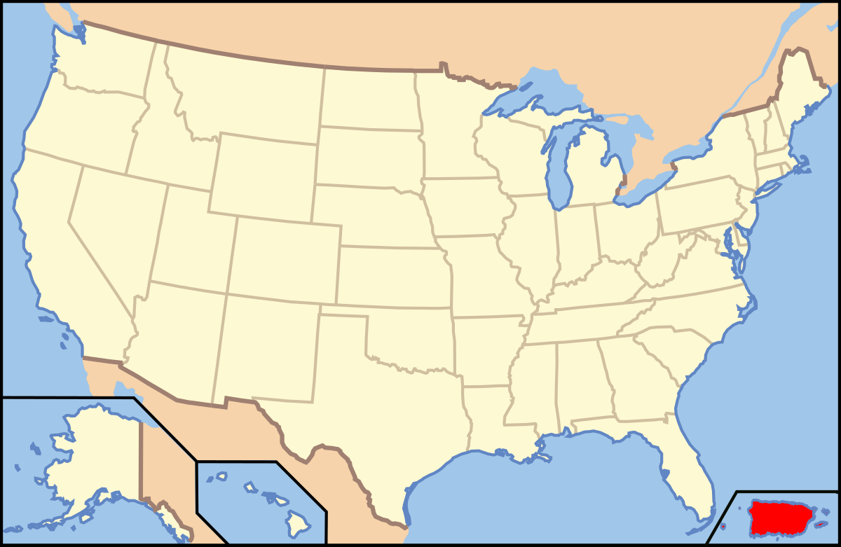 File:map Of Usa Pr.svg - Wikimedia Commons with Map of USA with Puerto Rico