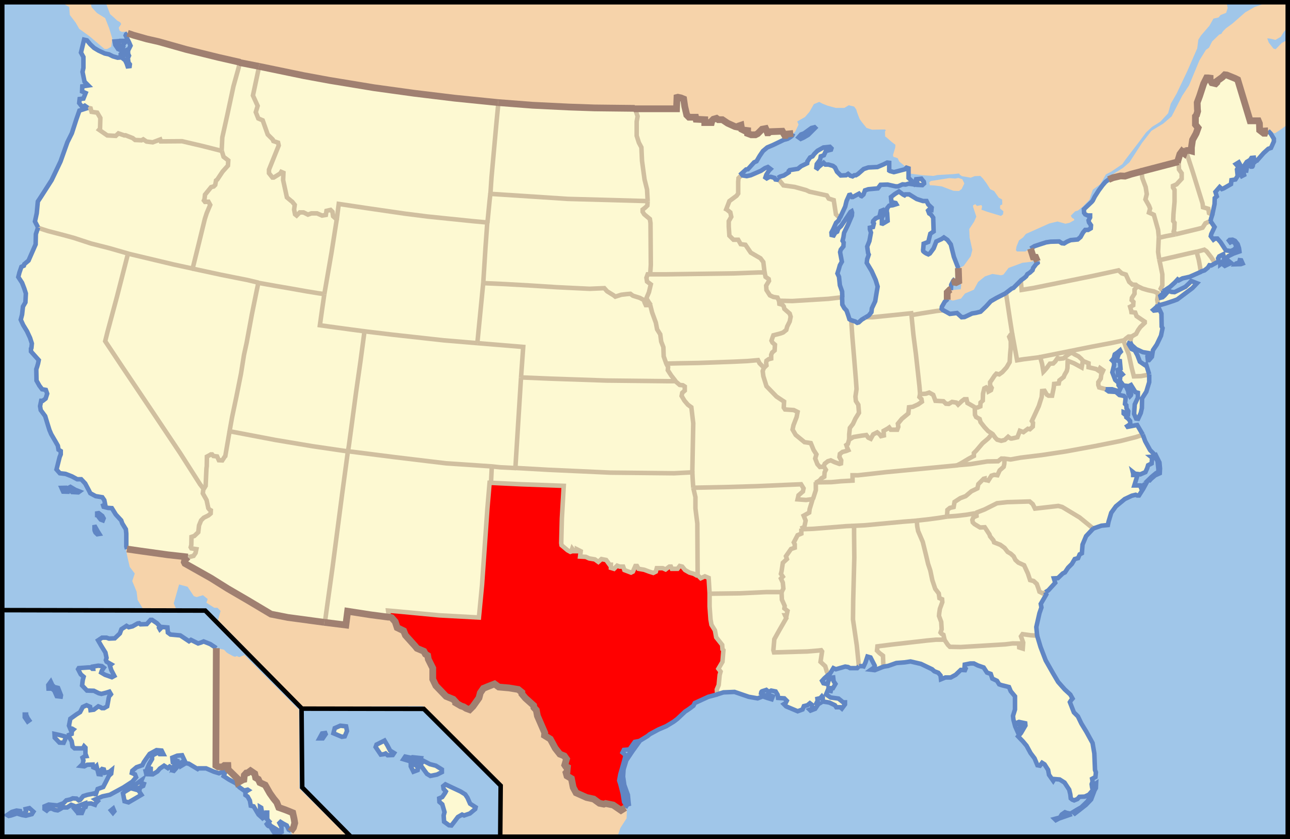 File:map Of Usa Tx.svg - Wikimedia Commons with Texas In the Map of USA
