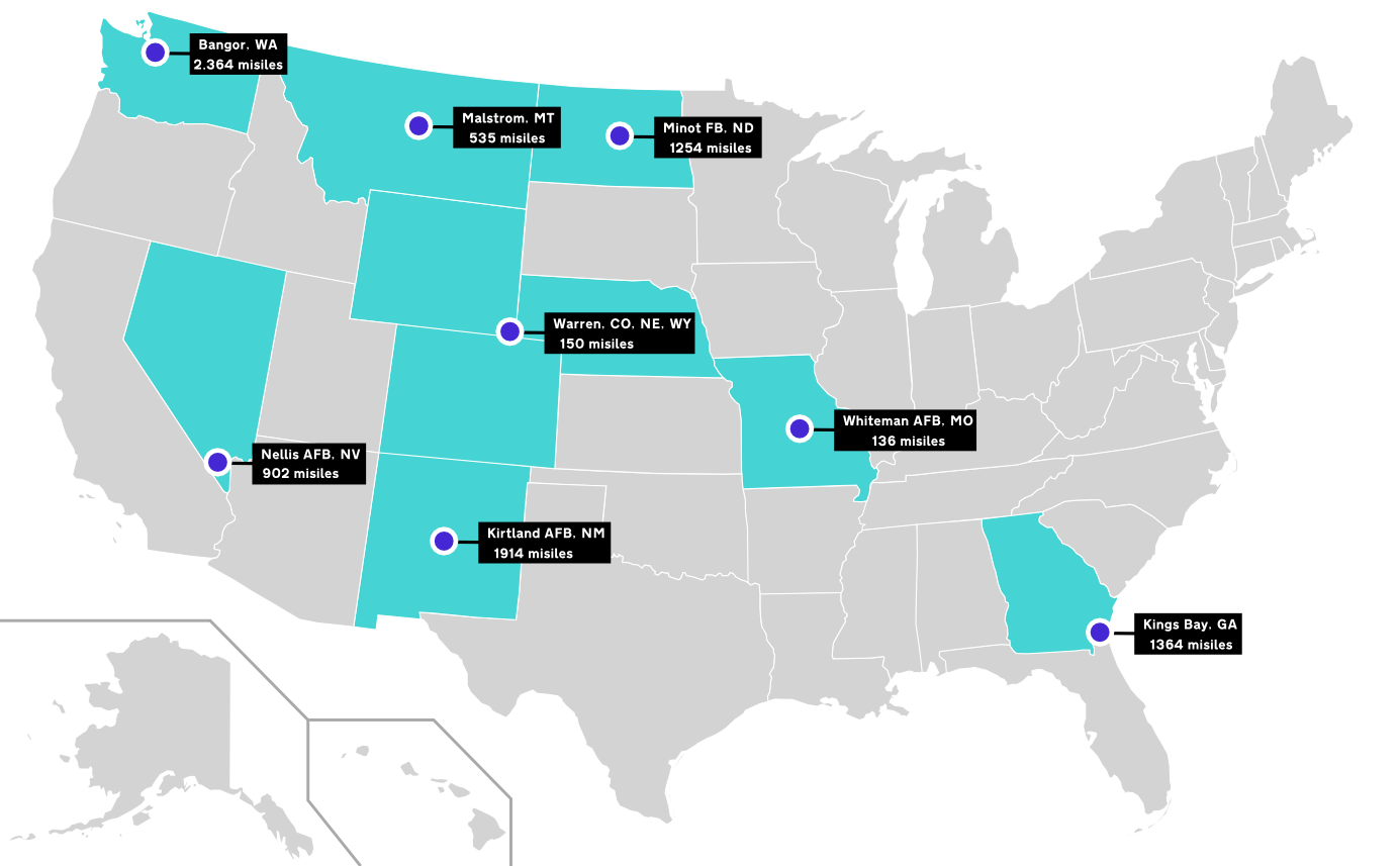 File:nuclear Missile Sites In Us - Wikimedia Commons inside Map Of Nuclear Sites In Usa