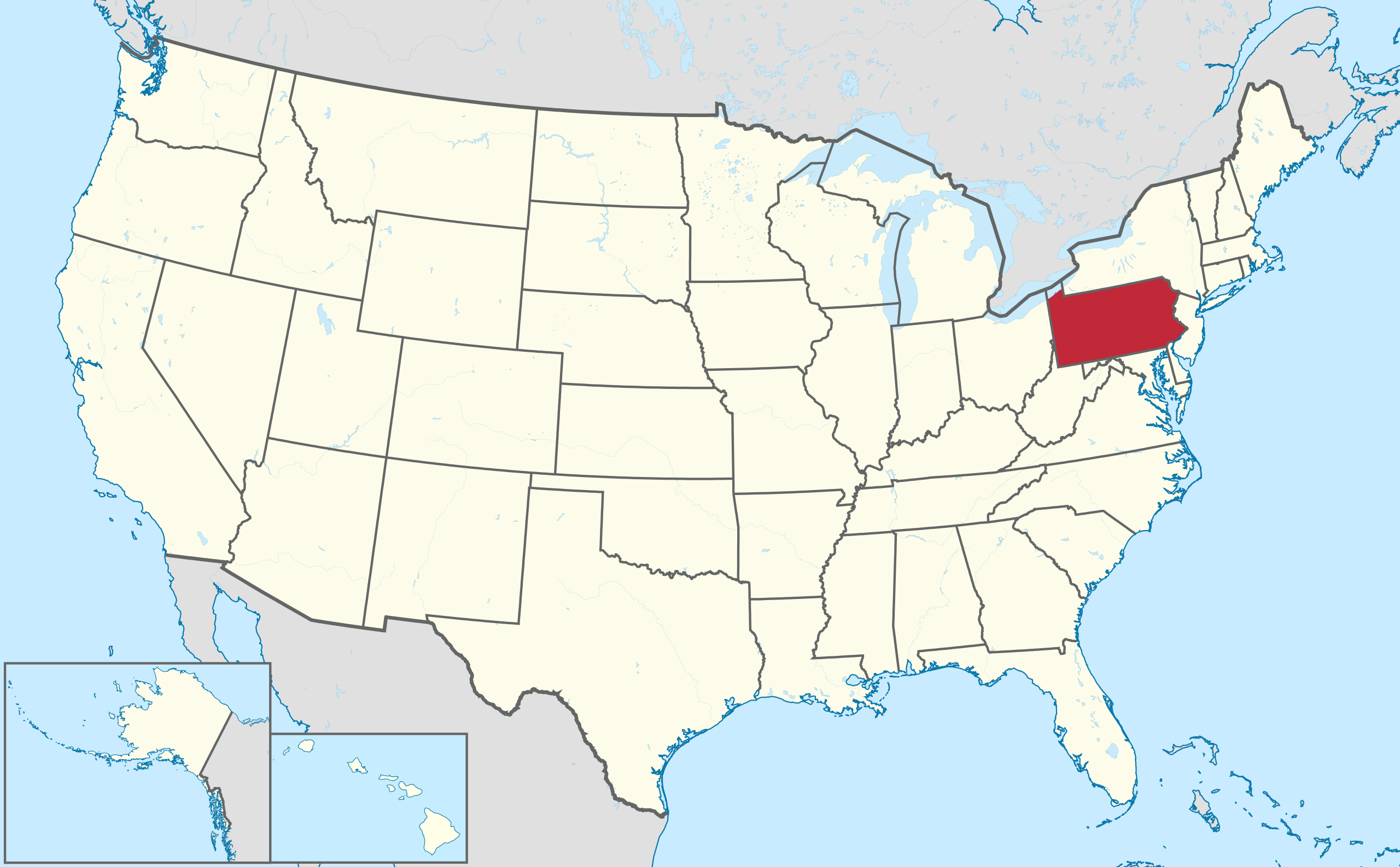 File:pennsylvania In United States.svg - Wikimedia Commons in Where Is Pennsylvania On the Map of USA