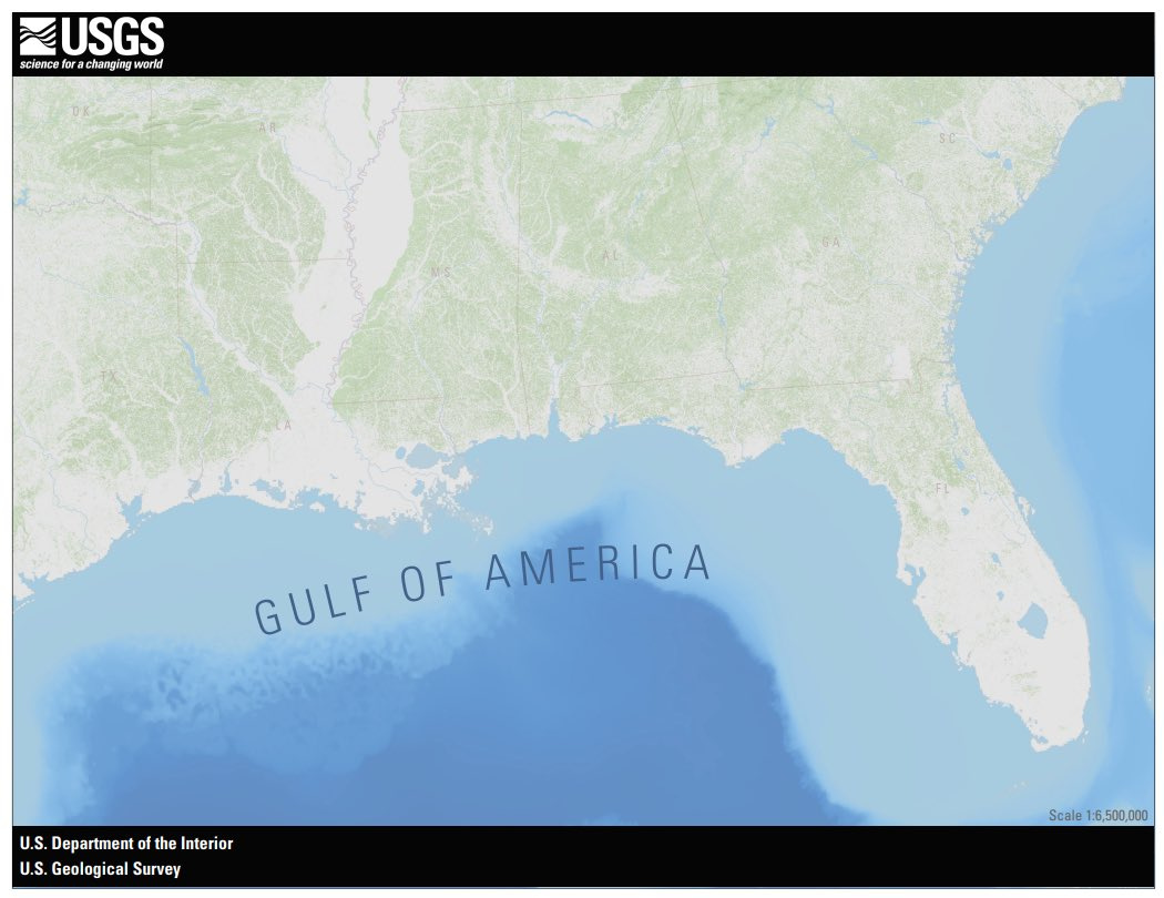 File:u.s. Geological Survey Map Of The Gulf Of America, 2025 within Usa Map 2025 Gulf Of America