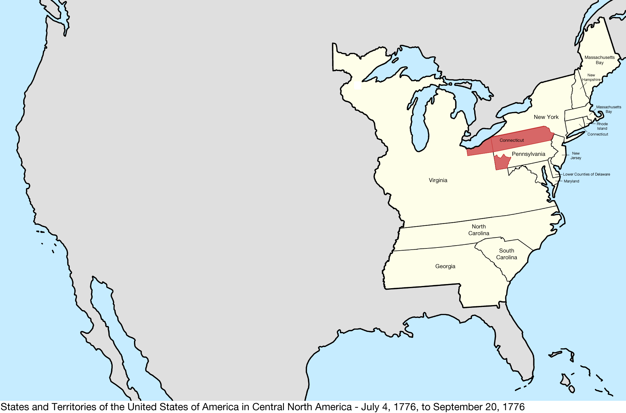 File:united States Central Map 1776-07-04 To 1776-09-20 within Map of the USA In 1776