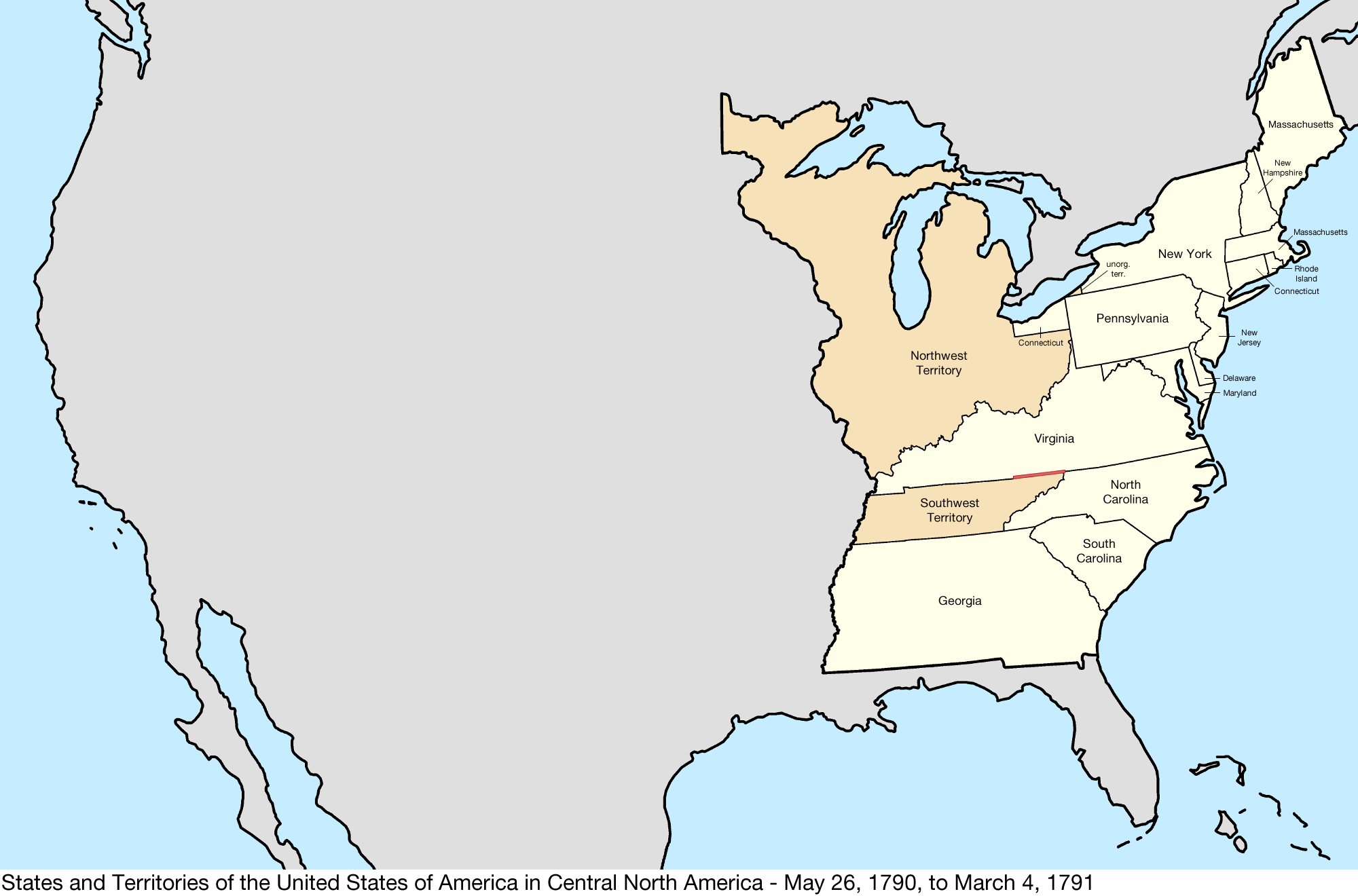 File:united States Central Map 1790-05-26 To 1791-03-04 with regard to Map Of The Usa In 1790