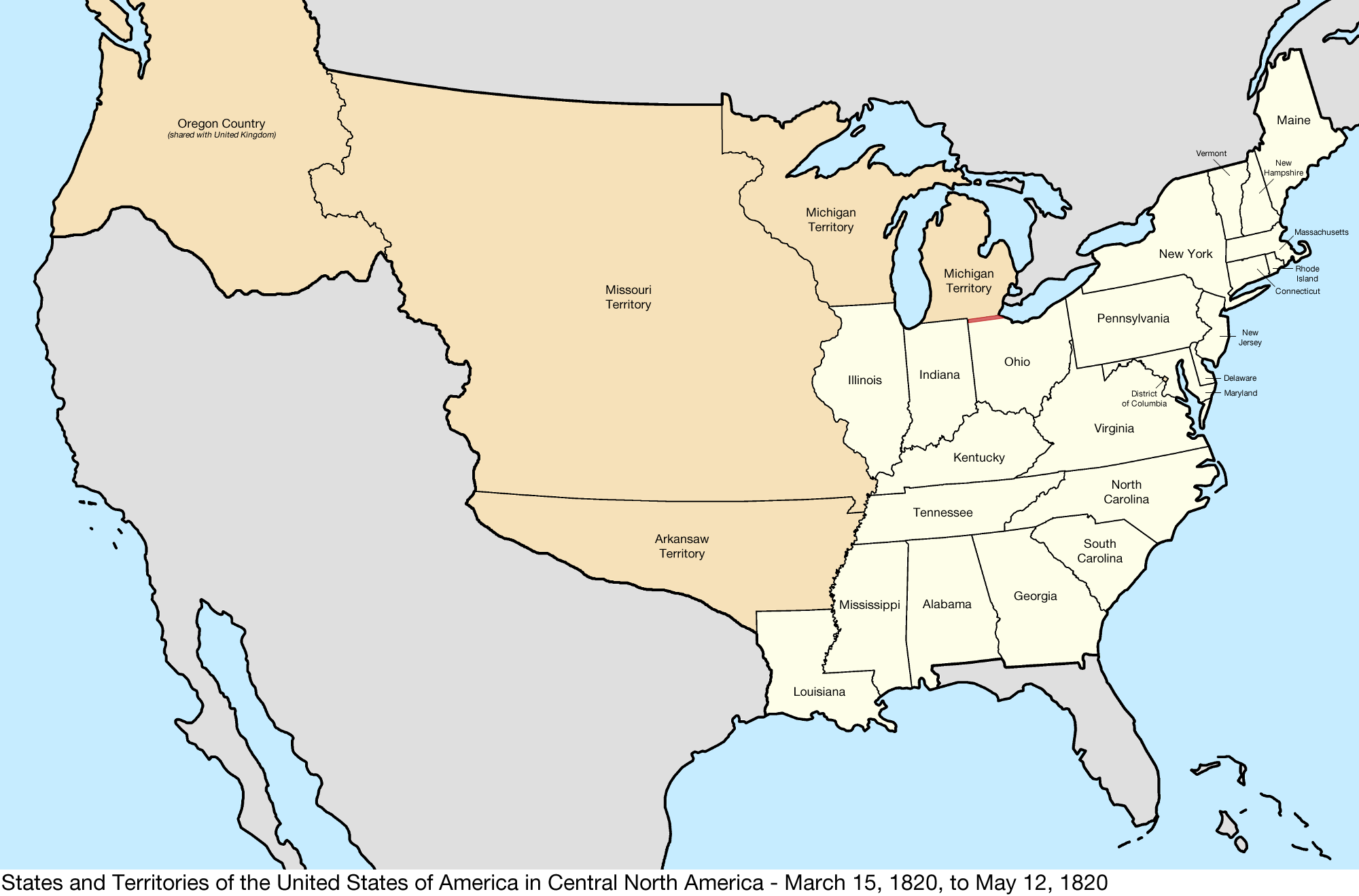 File:united States Central Map 1820-03-15 To 1820-04-21 for Map Of The Usa During 1820