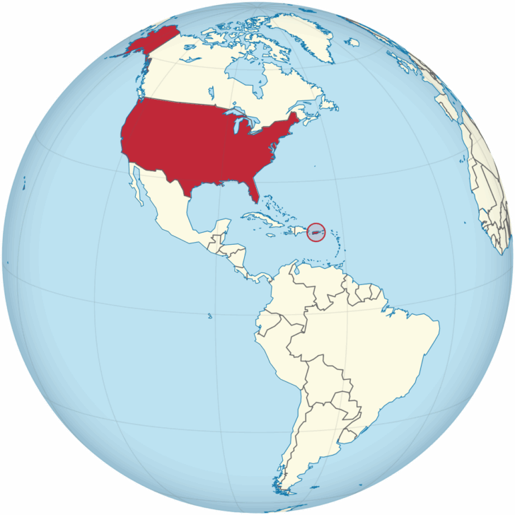Map of USA with Puerto Rico