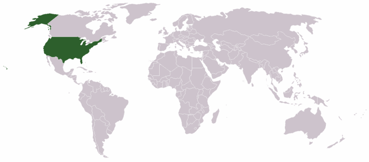 USA On the Map of the World