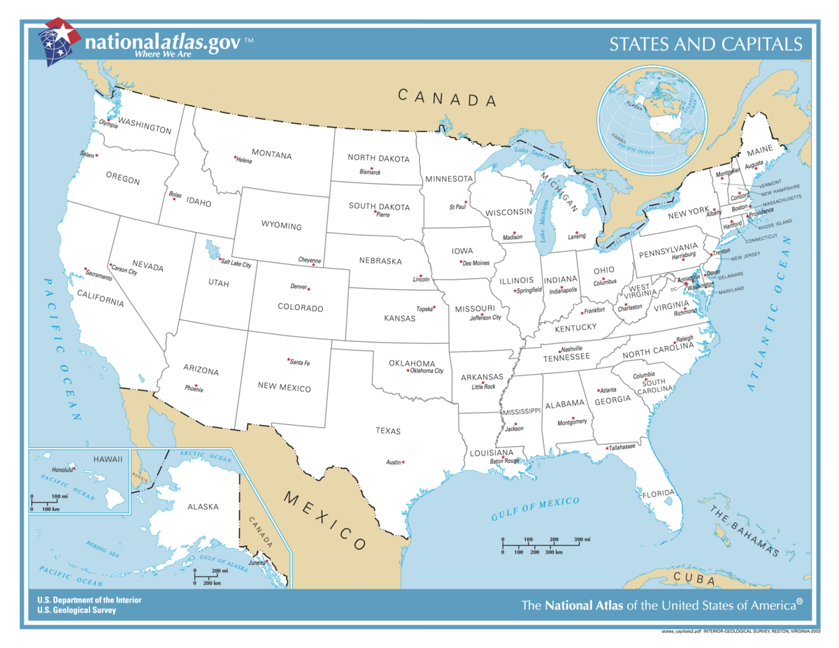 File:us Map - States And Capitals - Wikimedia Commons with regard to Map Of Usa With Major Cities And Capitals