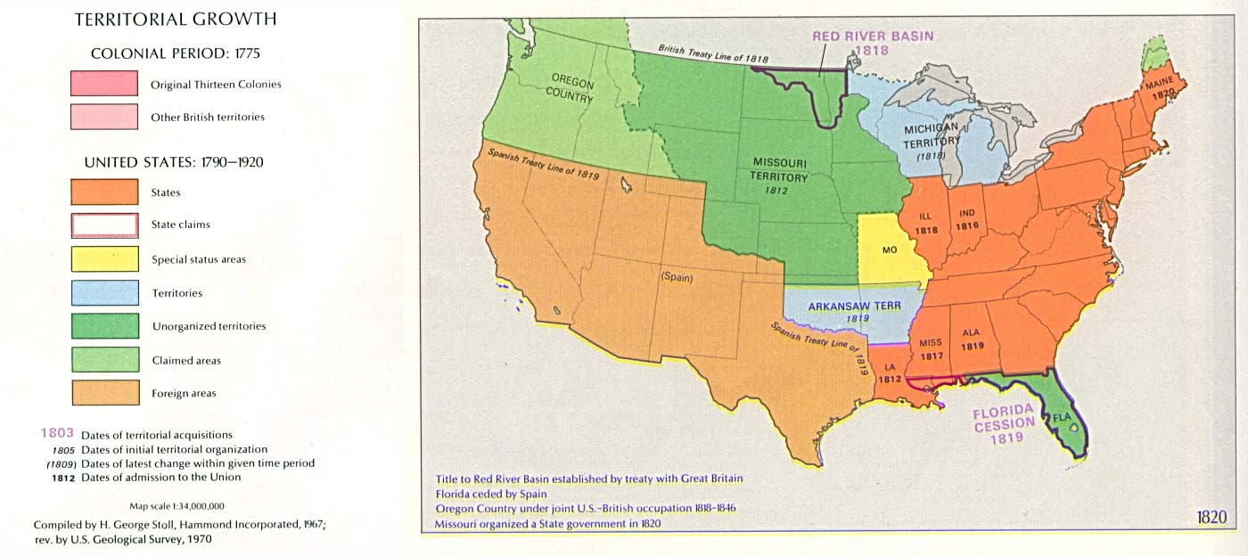 File:usa Territorial Growth 1820 - Wikipedia within Map of the USA During 1820