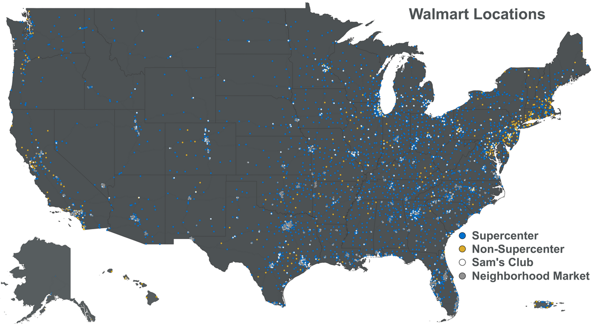 File:walmart Locations - Wikipedia with Map Of Walmart Locations In Usa