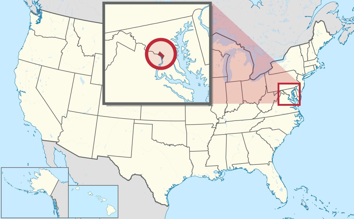File:washington D.c. In United States (Special Marker) (Zoom).Svg for District Of Columbia In Usa Map