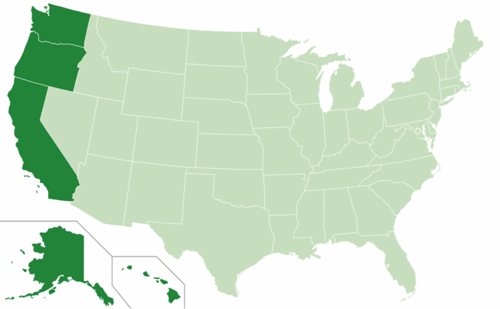 Transparent Map of the West USA