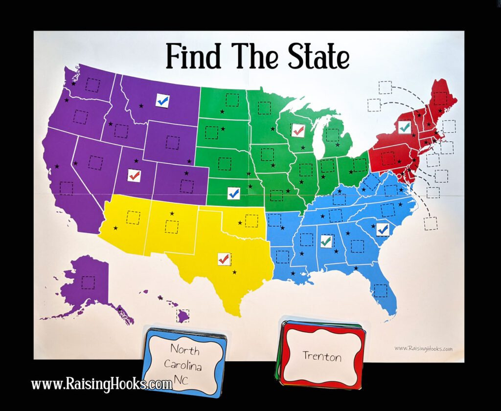 Find The State! A Us Geography Game – With Capitals! - Raising Hooks for Map Of Usa States And Capitals Games