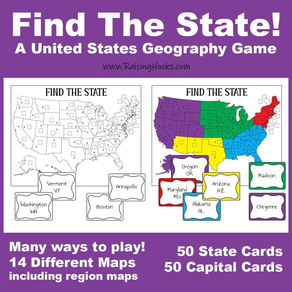 Find The State! A Us Geography Game – With Capitals! - Raising Hooks with Map Of Usa States And Capitals Games