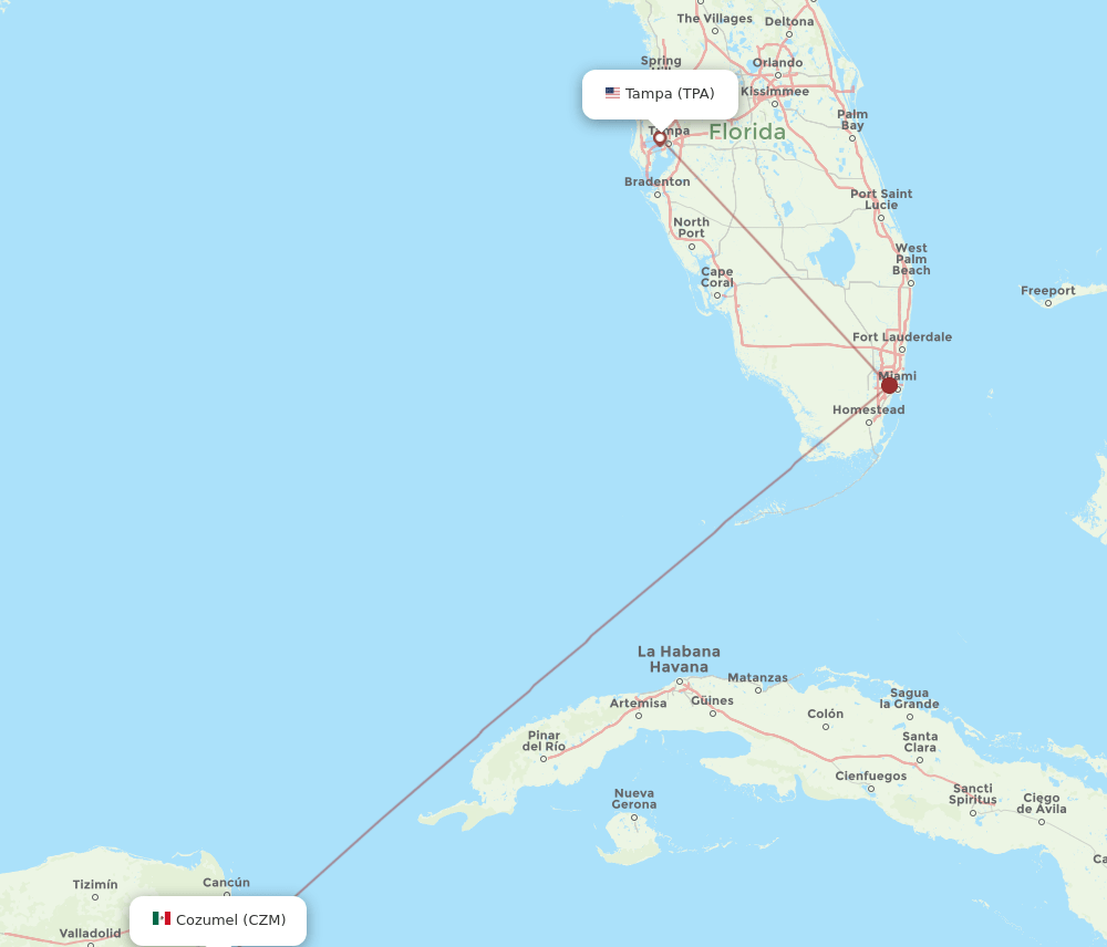 Flights From Tampa To Cozumel (Tpa To Czm) – Airlines &amp;amp; Best with regard to Map of USA and Cozumel Mexico