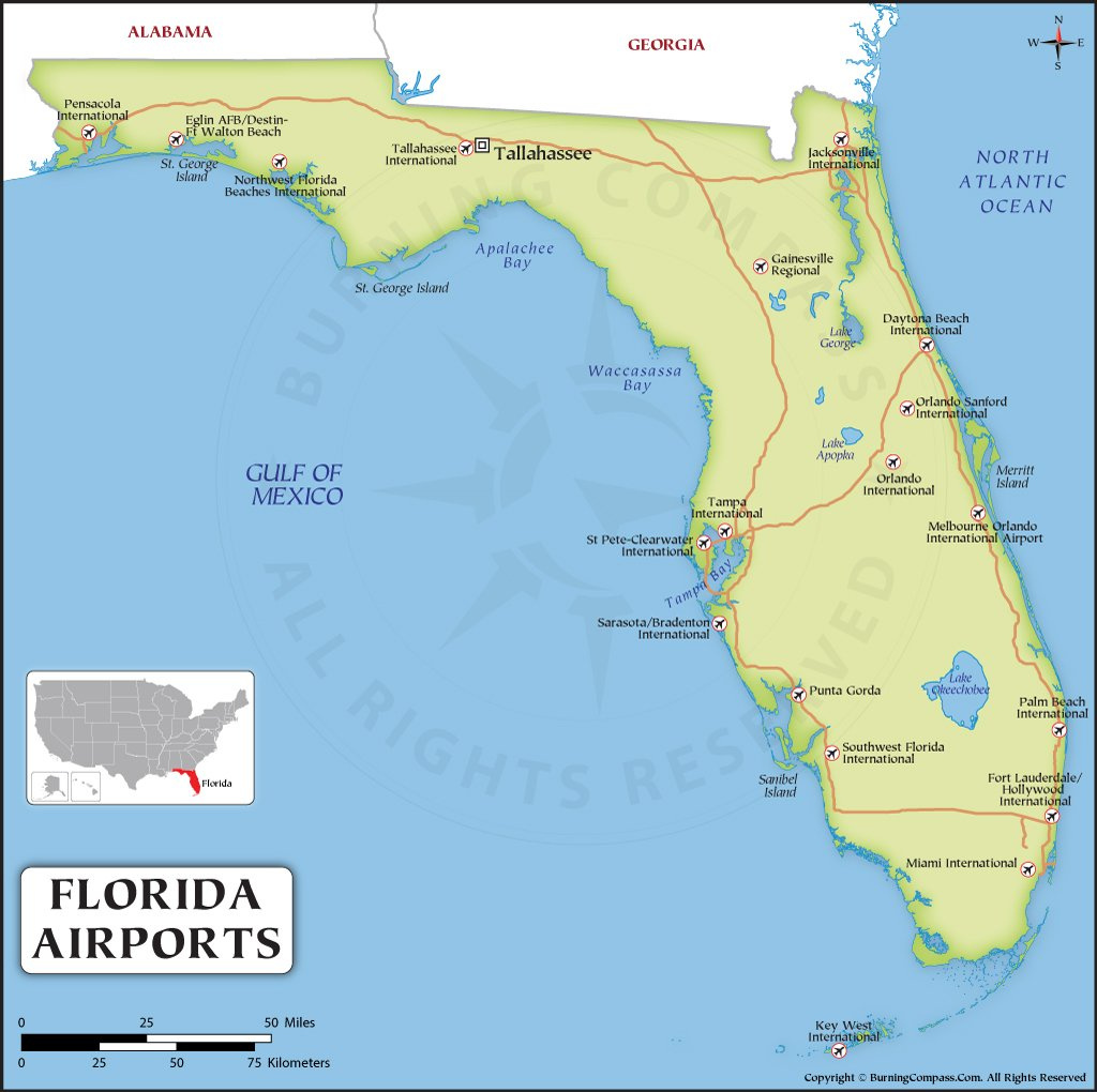 Florida Airport Map, Map Of Florida Airports inside Map Of Airports In Florida Usa