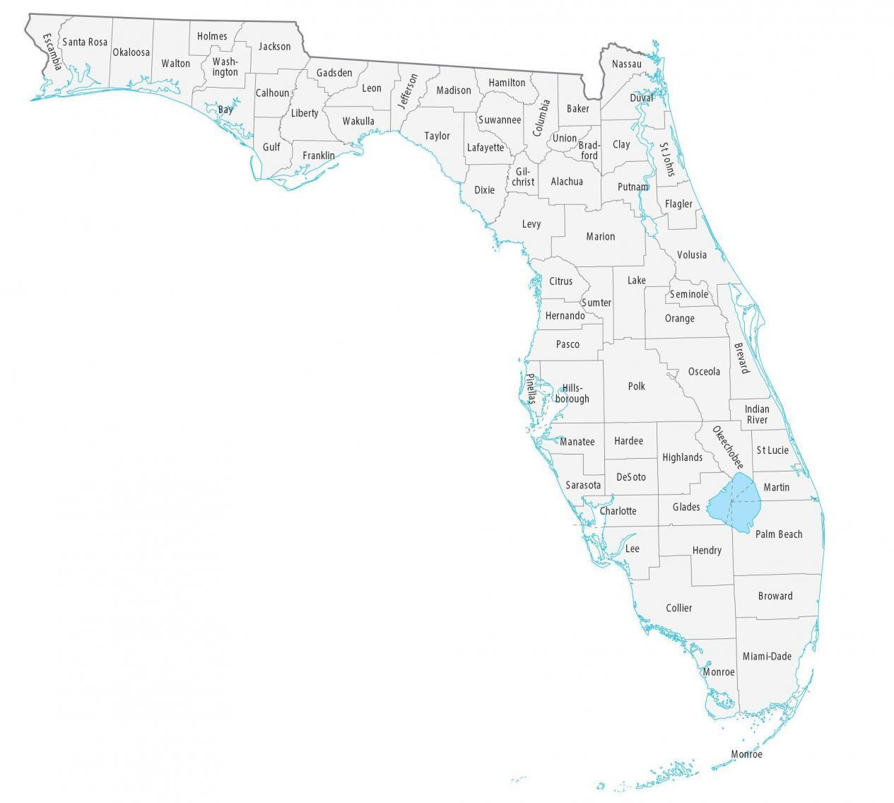 Florida County Map - Gis Geography with Map of Counties In Florida USA