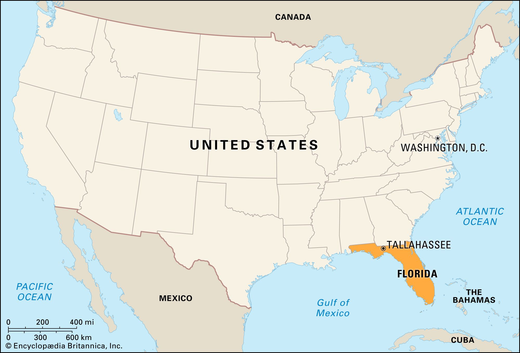 Florida | Map, Population, History, &amp;amp; Facts | Britannica in Florida On A Map of USA