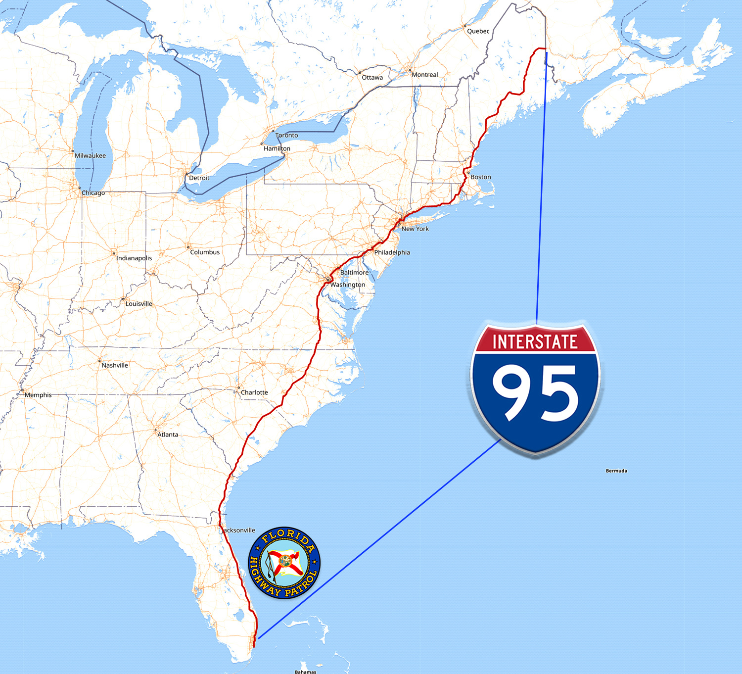 Florida Teaming Up With East Coast States To Promote Traffic intended for Map of East Coast USA I 95