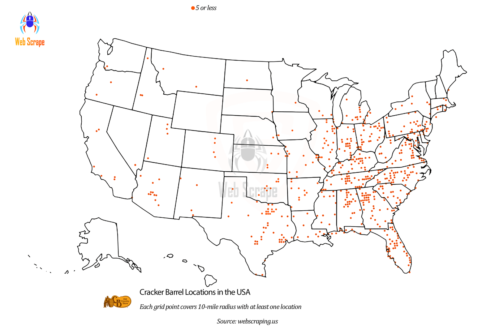 Food Chains – Web Scrape throughout Map Of Cracker Barrel Locations In Usa