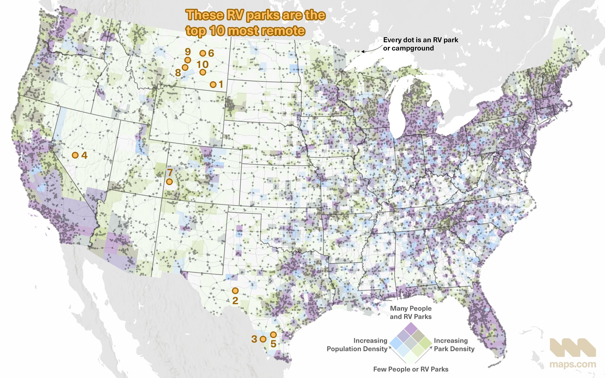 Four Surprising Maps About Rvs And Campgrounds pertaining to Map of Rv Parks In USA